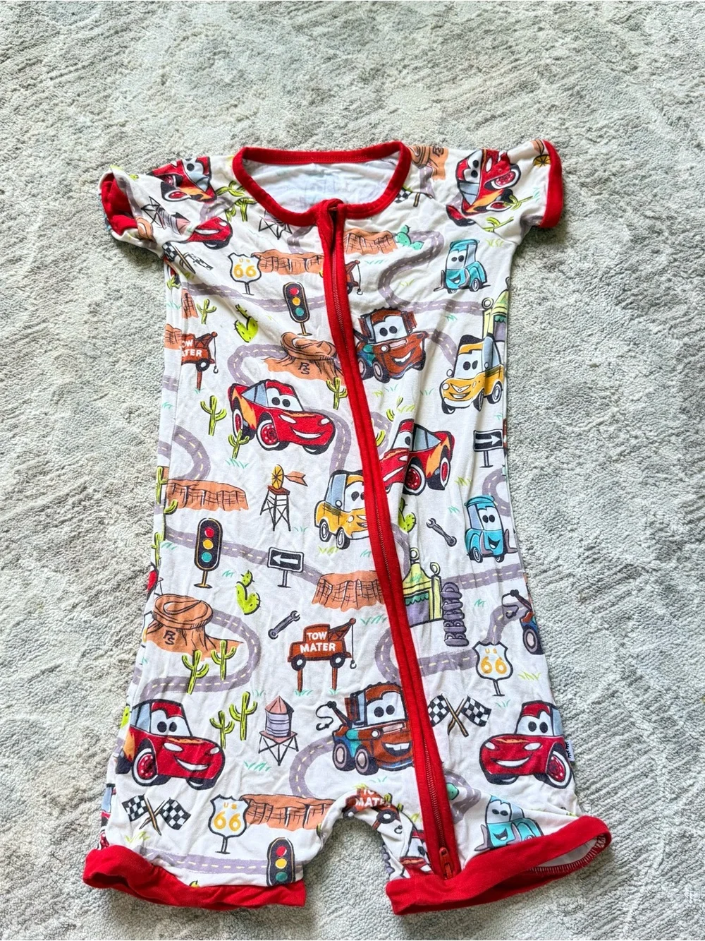 Little Sleepies Size 2T Disney CARS Pixar Radiator Springs PJ Zippy
